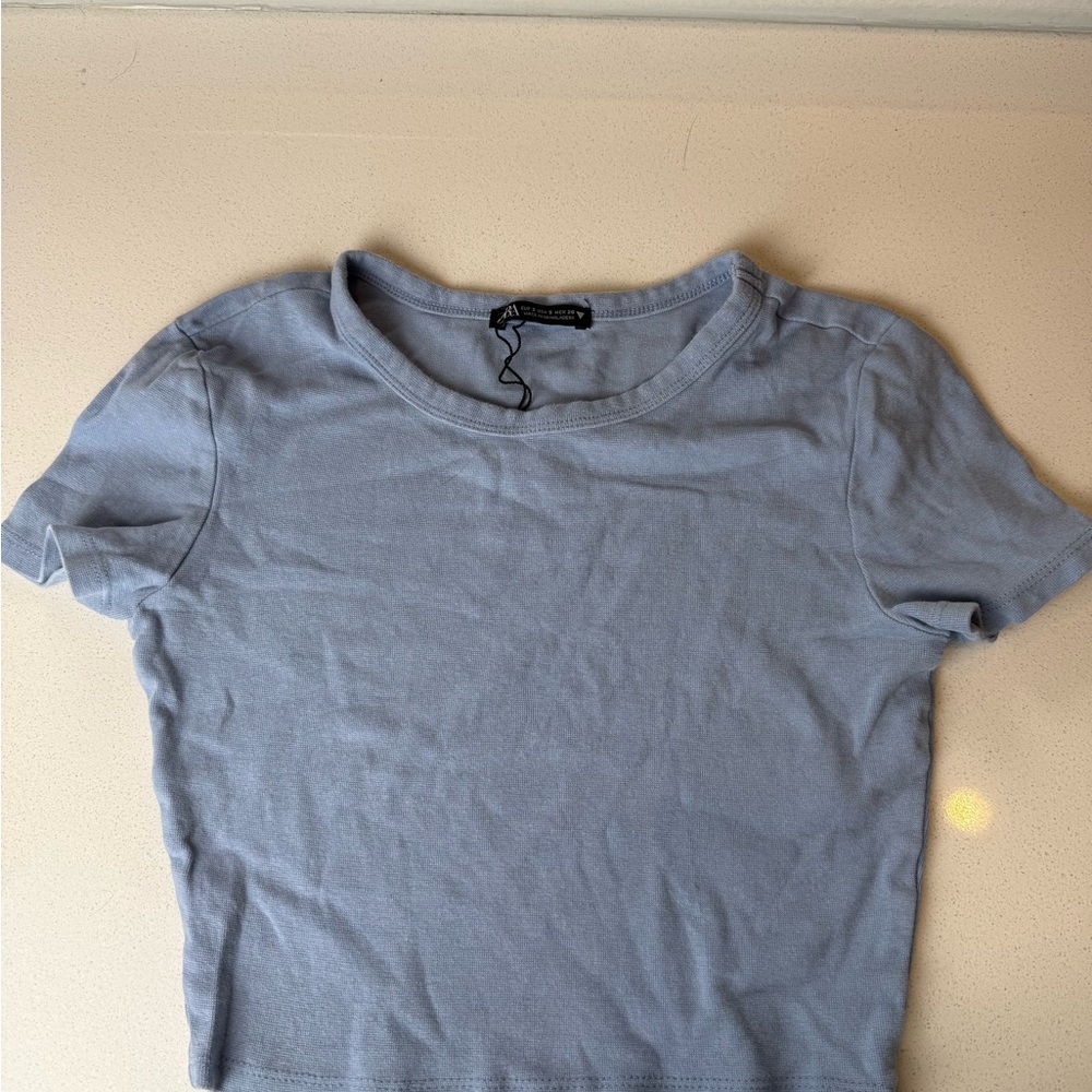 Zara Sky Blue Short Sleeve Tee